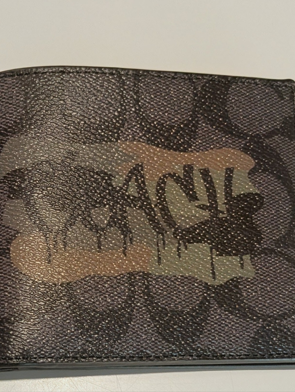 Coach Men's Black Camouflage Graffiti Wallet